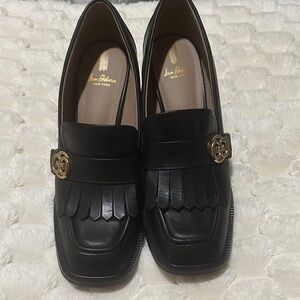Sam Edelman Black Loafers with Gold Detail